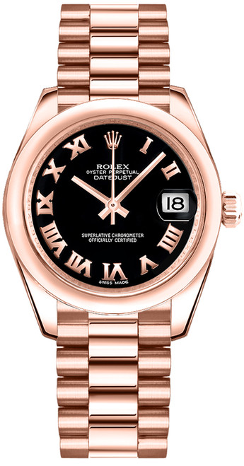ROLEX Datejust 31 Black Dial Gold Watch 178245F-0037 Image 1
