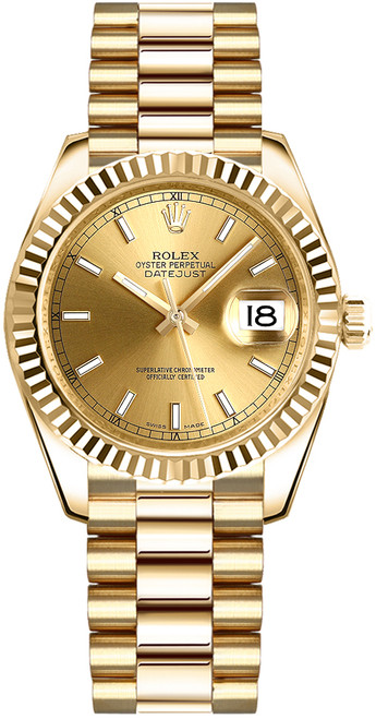 ROLEX Datejust 31 Champagne Dial Gold Watch 178278-0025 Image 1
