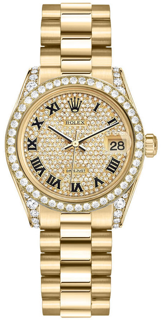 ROLEX Datejust 31 Diamond 18K Gold Watch 178158-0022 Image 1 ROLEX Datejust 31 Diamond 18K Gold Watch 178158-0022 Image 1