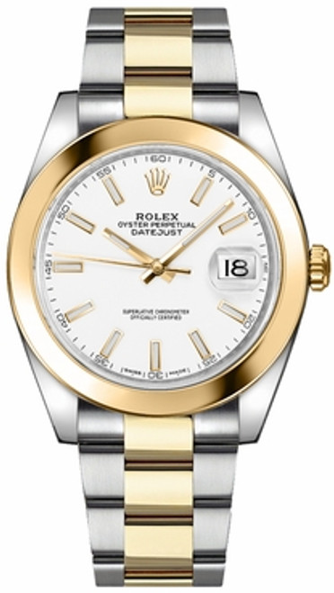 ROLEX Datejust 41 White Dial Gold & Steel Men'S Watch 126303-0015 Image 1