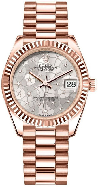 ROLEX Datejust 31 Silver Floral Motif Dial Women'S Watch 278275-0045 Image 1 ROLEX Datejust 31 Silver Floral Motif Dial Women'S Watch 278275-0045 Image 1