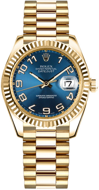 ROLEX Datejust 31 Blue Dial Solid Gold Watch 178278 Image 1 ROLEX Datejust 31 Blue Dial Solid Gold Watch 178278 Image 1
