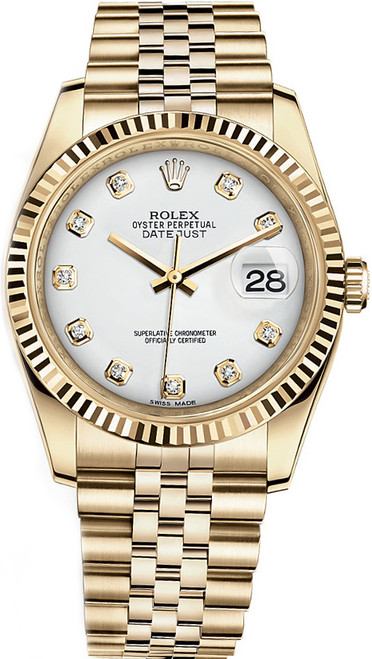 ROLEX Datejust 36 White Diamond Dial Watch 116238-0068 Image 1