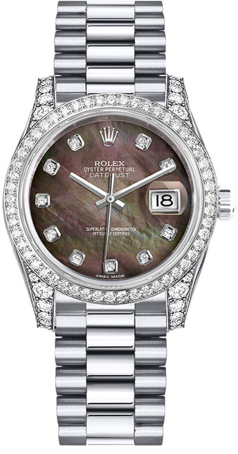 ROLEX Datejust 31 Black Mother Of Pearl Diamond Ladies Watch 178159-0015 Image 1 ROLEX Datejust 31 Black Mother Of Pearl Diamond Ladies Watch 178159-0015 Image 1