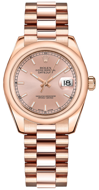 ROLEX Datejust 31 Pink Dial Rose Gold Watch 178245-0019 Image 1