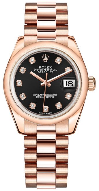ROLEX Datejust 31 Black Diamond Dial Watch 178245F-0020 Image 1