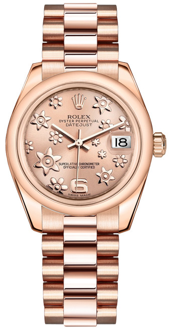 ROLEX Datejust 31 Pink Floral Design Dial Watch 178245F-0031 Image 1