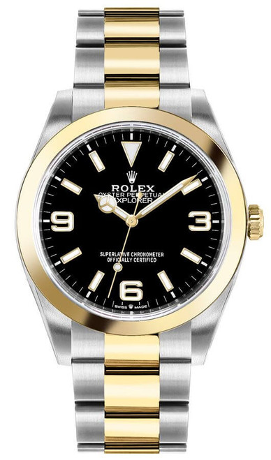 ROLEX Explorer Yellow Gold & Steel Midsize Luxury Watch 124273-0001 Image 1