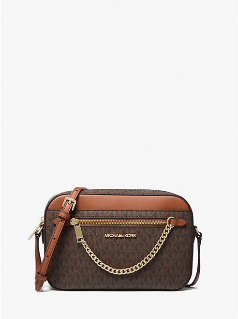MICHAEL KORS Jet Set Large Logo Crossbody Bag BROWN Image 1