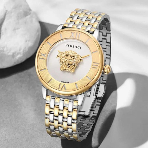 VERSACE  La Medusa Quartz Silver Dial Two-Tone Ladies Watch (Arriving in Delhi)
