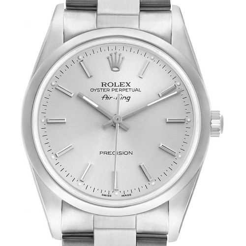 ROLEX Air King Silver Dial Smooth Bezel Steel Mens Watch 14000 Image 1