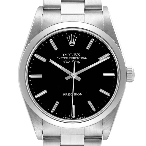 ROLEX Air King Black Dial Smooth Bezel Steel Mens Watch 14000 Image 1
