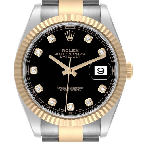 ROLEX Datejust 41 Steel Yellow Gold Diamond Dial Mens Watch 126333 Image 1