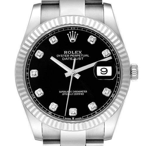 ROLEX Datejust 41 Steel White Gold Diamond Dial Mens Watch 126334 Image 1