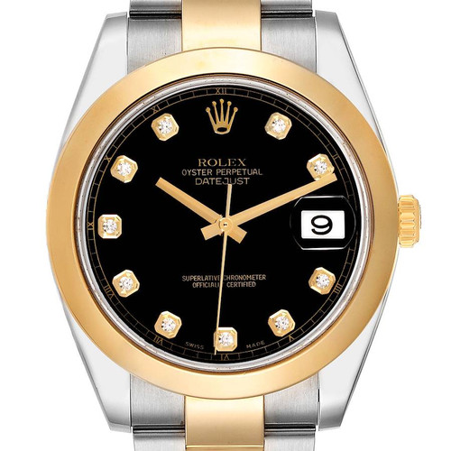 ROLEX Datejust 41 Steel Yellow Gold Diamond Dial Mens Watch 126303 Image 1