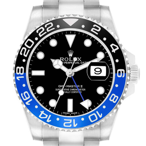 ROLEX Gmt Master Ii Black Blue Batman Bezel Steel Mens Watch 116710 Image 1