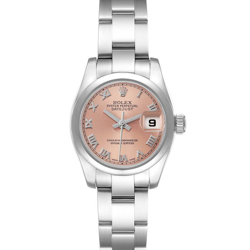 ROLEX Datejust Salmon Roman Dial Steel Ladies Watch 179160 Image 1