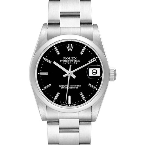 ROLEX Datejust 31 Midsize Black Dial Steel Ladies Watch 78240 Image 1
