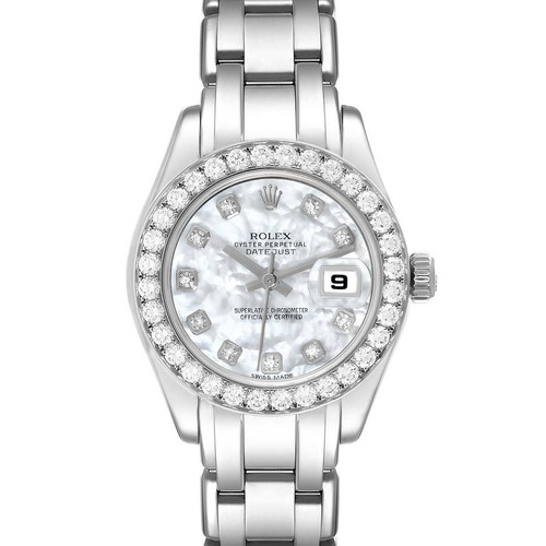 ROLEX Pearlmaster Masterpiece White Gold Mother Of Pearl Diamond Ladies Watch 80299 Image 1