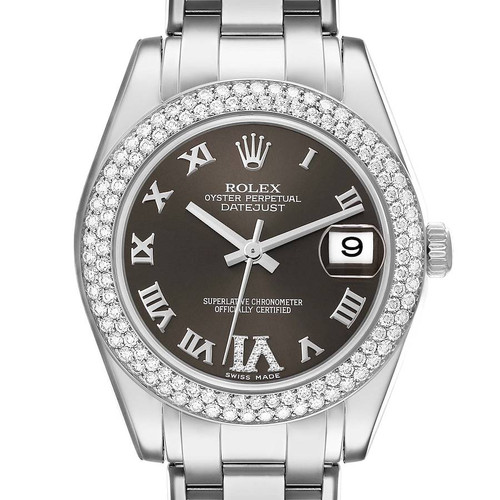 ROLEX Pearlmaster 34 White Gold Diamond Dial Ladies Watch 81339 Image 1