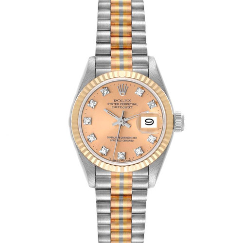 ROLEX President Tridor White Yellow Rose Gold Diamond Ladies Watch 69179 Image 1