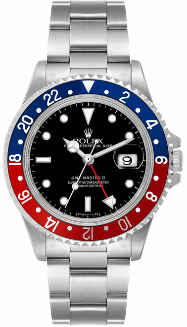 ROLEX Gmt-Master Ii Pepsi Black Dial Blue & Red Bezel Men'S Watch 16710 Image 1 ROLEX Gmt-Master Ii Pepsi Black Dial Blue & Red Bezel Men'S Watch 16710 Image 1