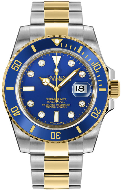 ROLEX Submariner Men'S Watch 116613Lb Diamond Dial Image 1 ROLEX Submariner Men'S Watch 116613Lb Diamond Dial Image 1