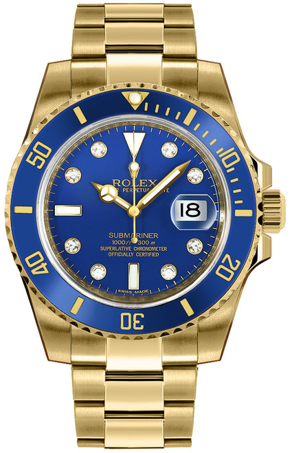 ROLEX Submariner Date Diamond Men'S Watch 116618Lb-0002 Image 1 ROLEX Submariner Date Diamond Men'S Watch 116618Lb-0002 Image 1