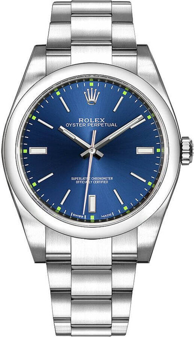 ROLEX Oyster Perpetual 39 Blue Dial Domed Bezel Men'S Watch 114300-0003 Image 1