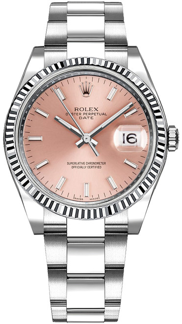 ROLEX Oyster Perpetual Date 34 Pink Dial Automatic Watch 115234-0006 Image 1