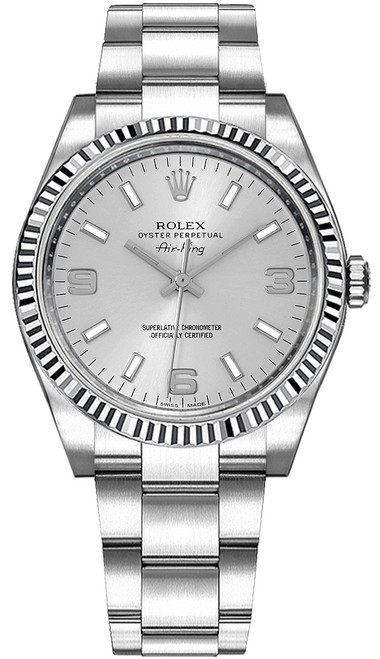ROLEX Oyster Perpetual Air-King Silver Dial Women'S Swiss Watch 114234 Image 1