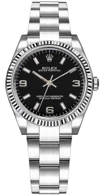ROLEX Oyster Perpetual 31 White Gold Bezel & Steel Watch 177234 Image 1