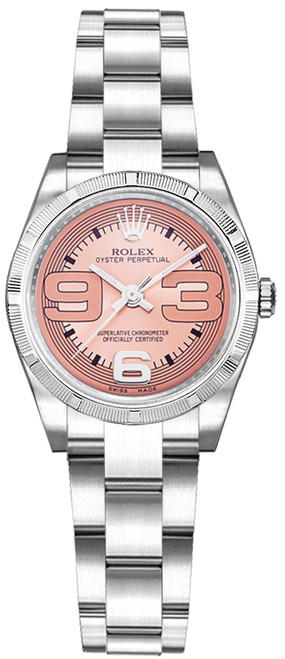 ROLEX Oyster Perpetual 26 Pink Maxi Dial Steel Women'S Watch 176210 Image 1