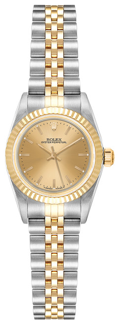 ROLEX Oyster Perpetual 24 Champagne Dial Women'S Watch 67193 Image 1