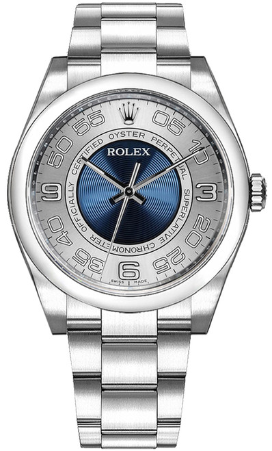ROLEX Oyster Perpetual 36 Blue & Silver Dial Watch 116000 Image 1