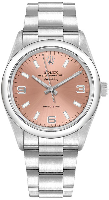 ROLEX Oyster Perpetual 34 Air King Pink Dial Automatic Unisex Watch 14000 Image 1