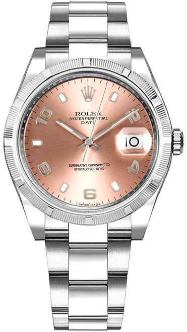 ROLEX Oyster Perpetual Date 34 Pink Dial Watch 115234 Image 1 ROLEX Oyster Perpetual Date 34 Pink Dial Watch 115234 Image 1