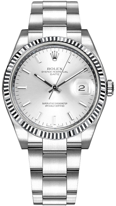 ROLEX Oyster Perpetual Date 34 Silver Dial Watch 115234-0005 Image 1