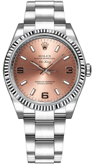 ROLEX Oyster Perpetual Air-King Pink Dial Women'S Watch 114234 Image 1