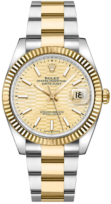 ROLEX Datejust 36 18K Yellow Gold Fluted Bezel Unisex Watch 126233-0040 Image 1