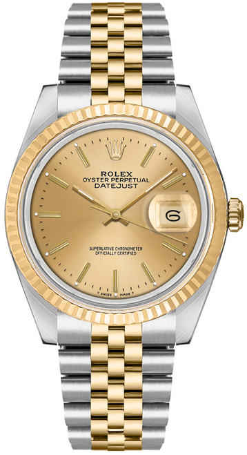 ROLEX Datejust 36 Champagne Dial Unisex Watch 16233 Image 1