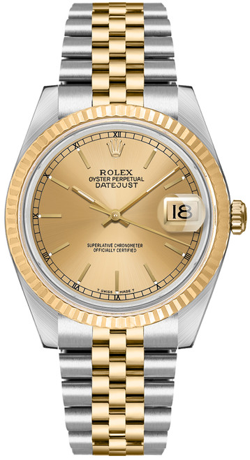 ROLEX Datejust 36 Champagne Dial Luxury Watch 16233 Image 1