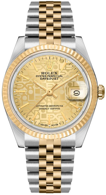 ROLEX Datejust 36 Champagne Jubilee Dial Steel & Gold Unisex Watch 16233 Image 1