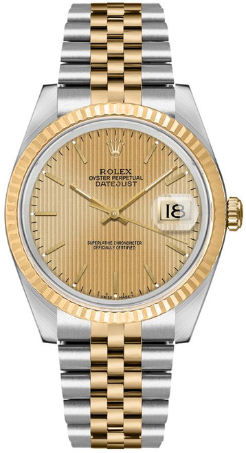 ROLEX Datejust 36 Champagne Tapestry Dial Unisex Watch 16013 Image 1