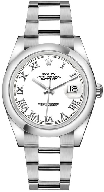 ROLEX Datejust 36 White Roman Numeral Watch 116200-Whtro Image 1
