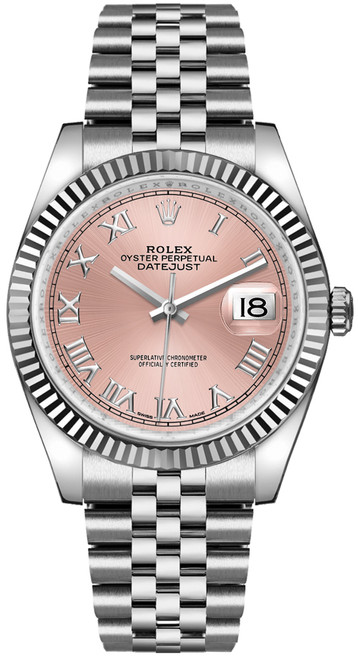 ROLEX Datejust 36 Pink Roman Numeral Dial Watch 116234 Image 1