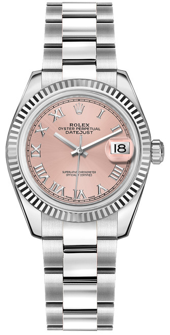 ROLEX Datejust 31 Pink Roman Numeral Oyster Bracelet Ladies Watch 178274-0076 Image 1