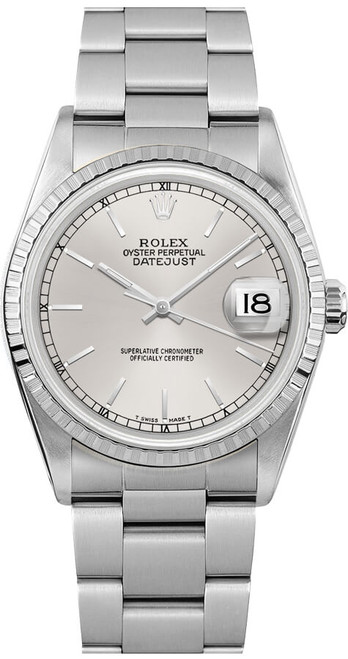 ROLEX Datejust 36 Silver Index Dial Oyster Bracelet Unisex Watch 16220 Image 1