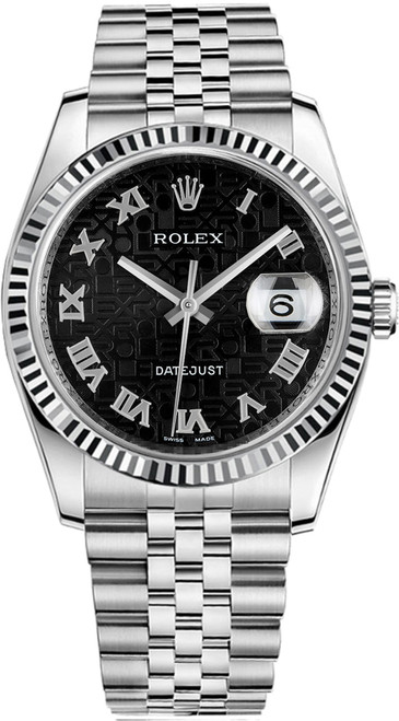 ROLEX Datejust 36 White Gold Fluted Bezel Watch 116234 Image 1