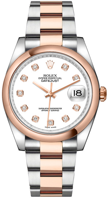ROLEX Datejust 36 White Diamond Oyster Bracelet Watch 116201 Image 1